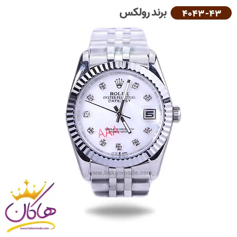 ساعت رولکس مردانه فلزی دیت جاست نقره ای 4043/43 — تصویر ۵
