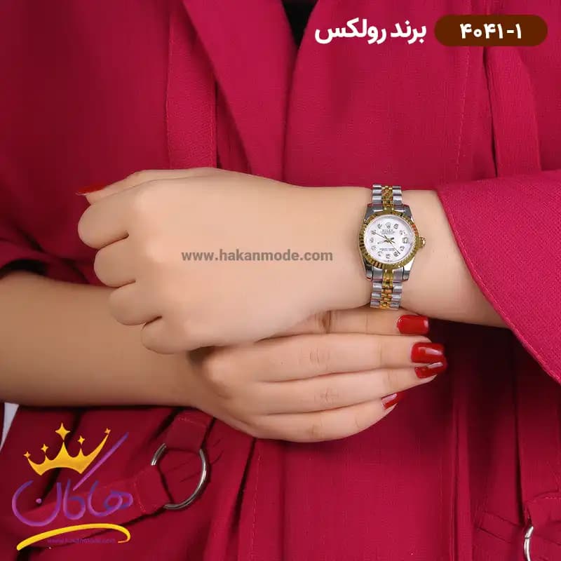 ساعت رولکس زنانه فلزی دیت جاست صفحه سفید 4041/1 — تصویر ۵