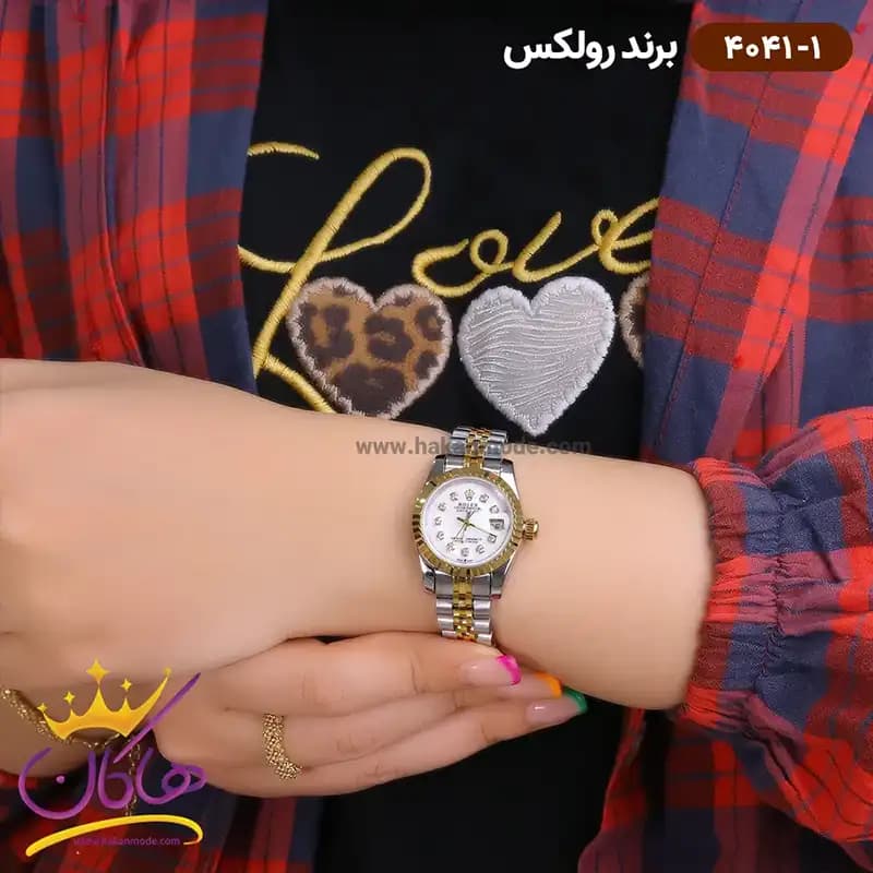 ساعت رولکس زنانه فلزی دیت جاست صفحه سفید 4041/1 — تصویر ۷