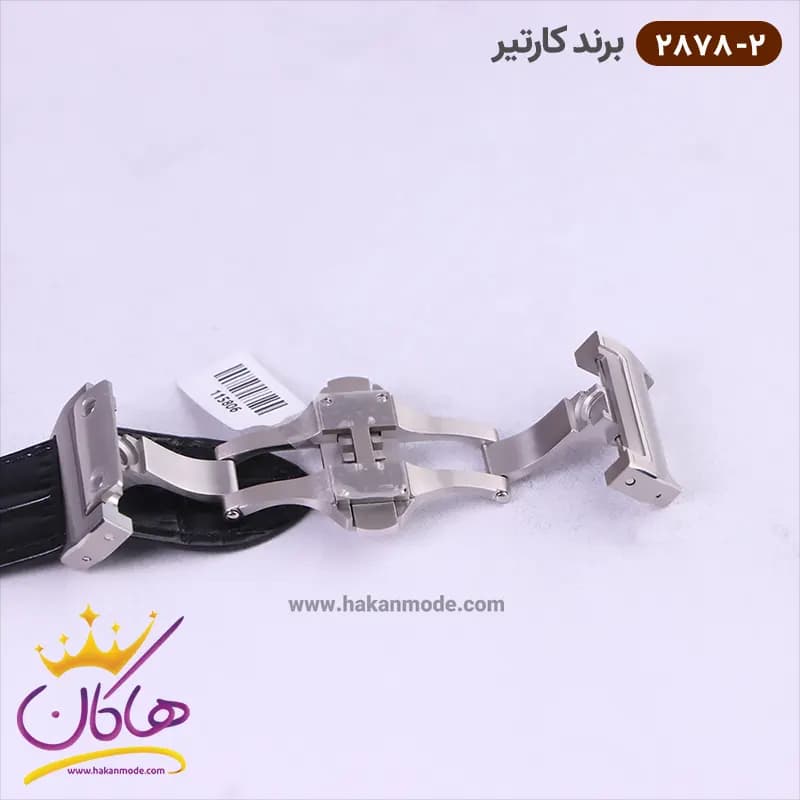 ساعت کارتیر مردانه بند چرم مشکی قاب فول نگین 2878/2 — تصویر ۴