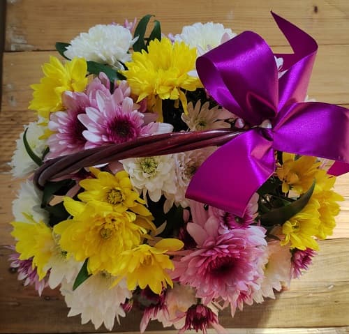 سبد گل رنگارنگ داودی کد 1025 — تصویر ۶