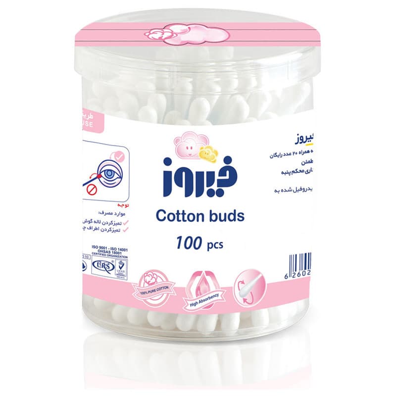 گوش پاک کن کودک فیروز مدل A01 بسته 100 عددی — تصویر ۲