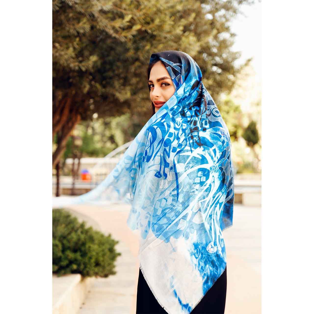 روسری نخی زنانه طرح خطاطی کد 02 — تصویر ۸