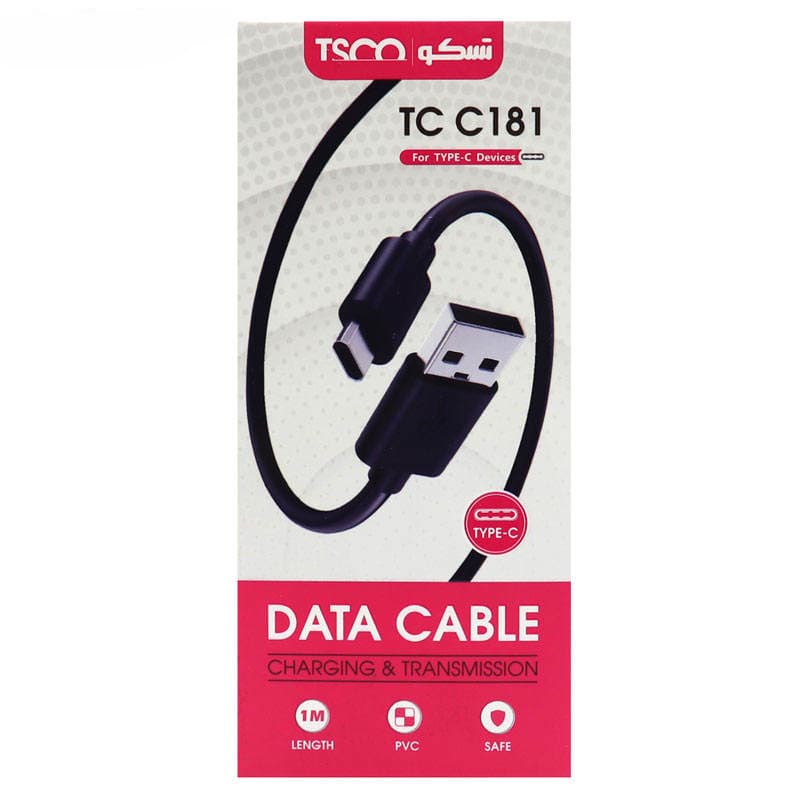 کابل تبدیل USB به USB-C تسکو مدل TSCO TCC181 طول 1 متر — تصویر ۳