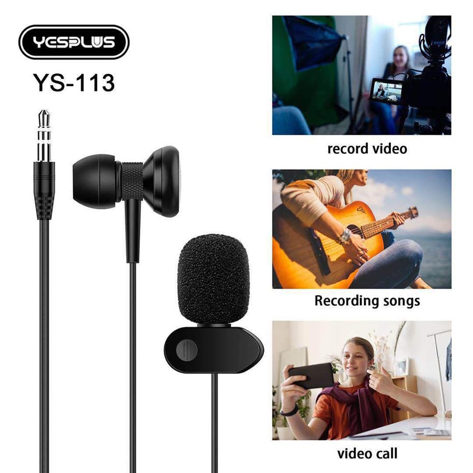 میکروفون یقه‌ای یس پلاس مدل YESPLUS YS-113 به همراه هندزفری — تصویر ۶