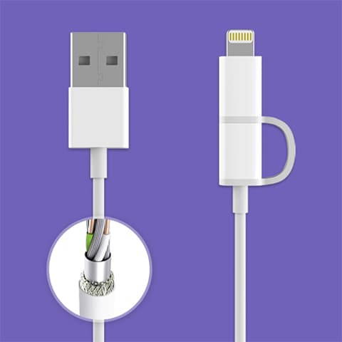 کابل zmi تبدیل USB به lighting/microUSB مدل AL801 — تصویر ۶