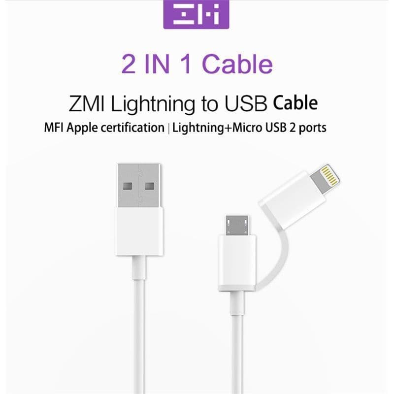 کابل zmi تبدیل USB به lighting/microUSB مدل AL801 — تصویر ۸
