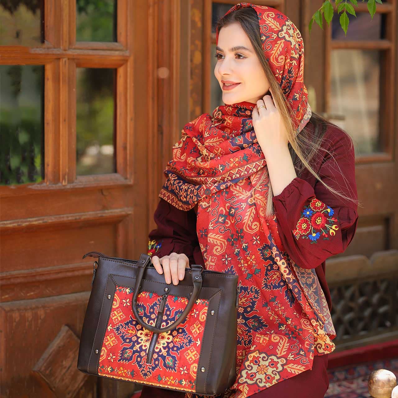 ست کیف و شال زنانه باران کد 16 — تصویر ۲