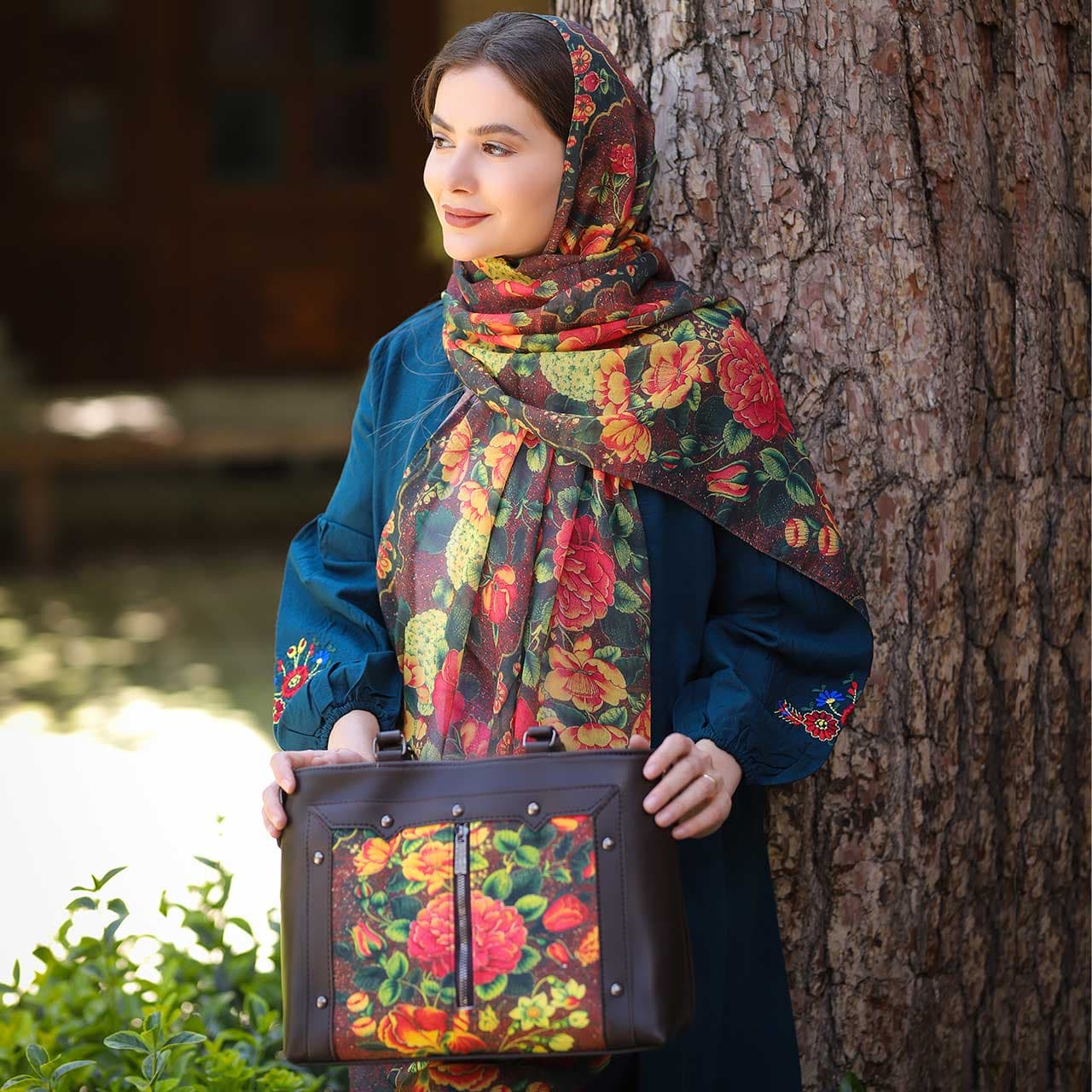 ست کیف و شال زنانه باران کد 10
