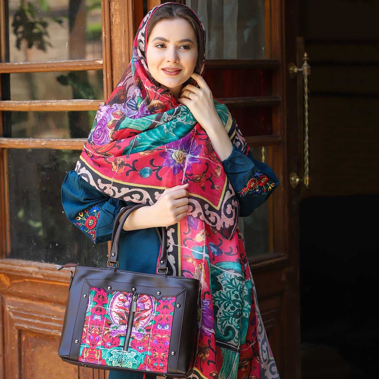 ست کیف و شال زنانه باران کد 07