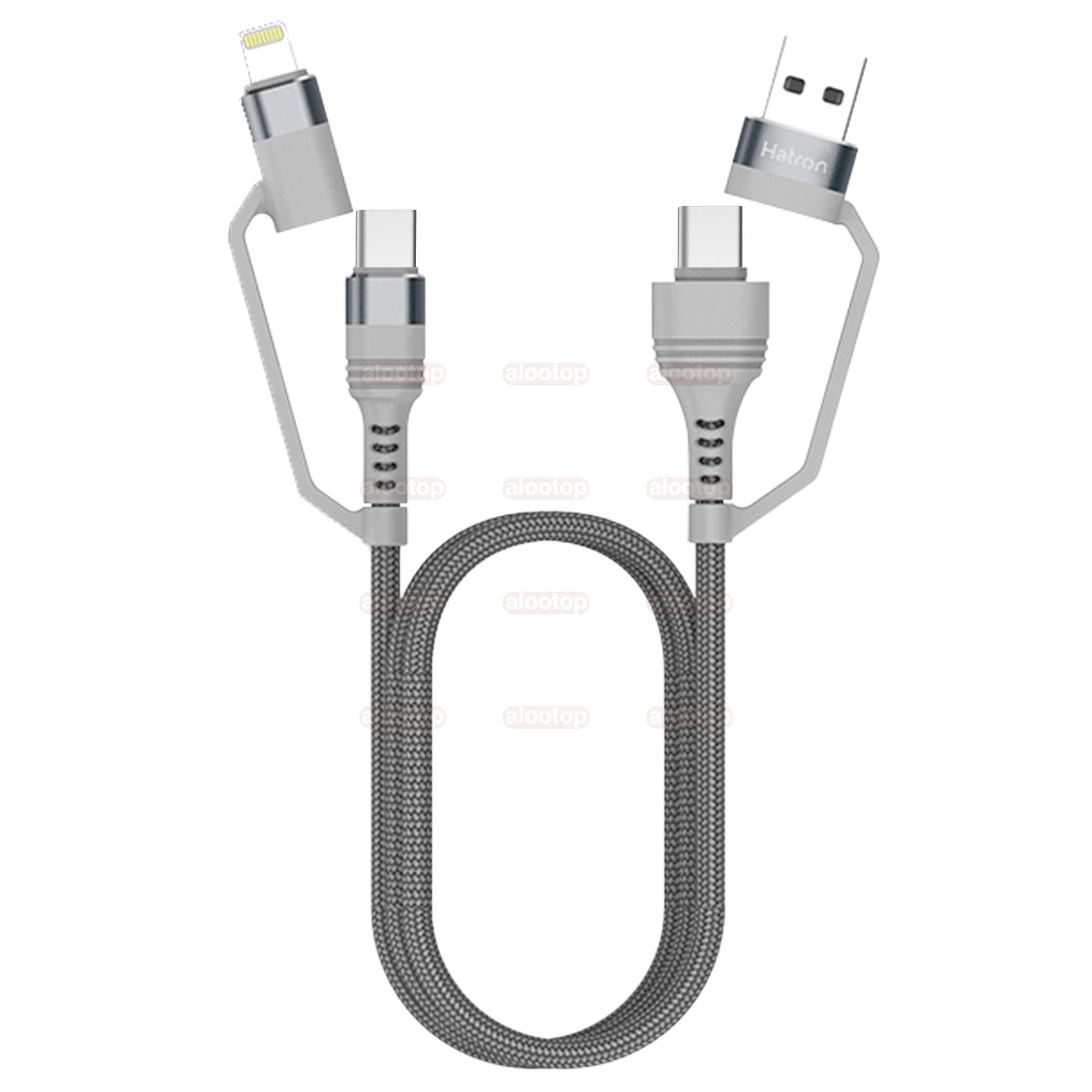 کابل تبدیل تبدیل USB/USB-C به USB-C/لایتنینگ هترون مدل HC450P