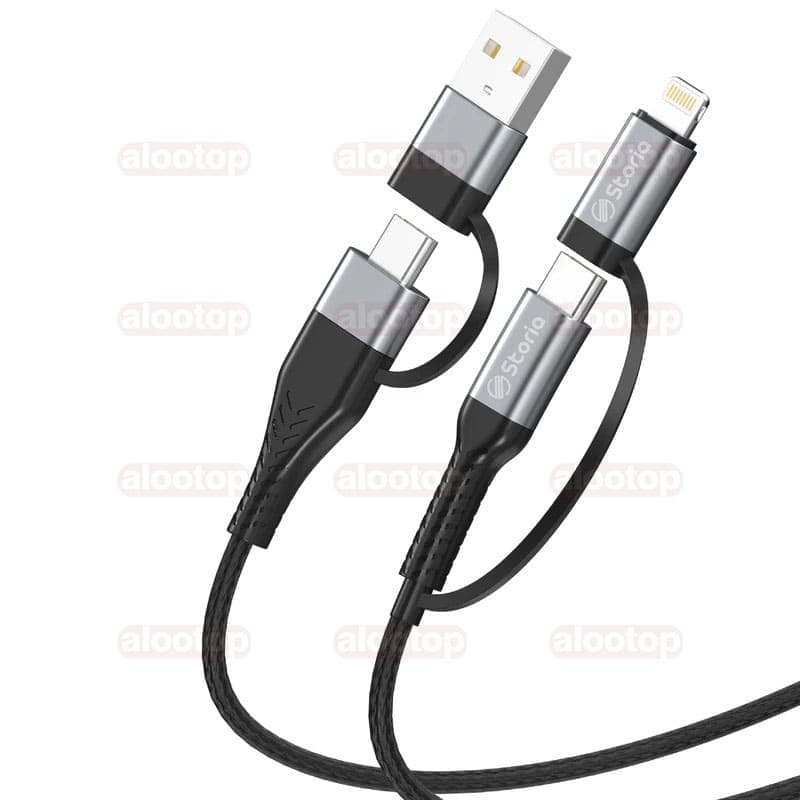 کابل تبدیل USB / USB-C به لایتنینگ / USB-C استوریا مدل ST-DC03 طول 1 متر