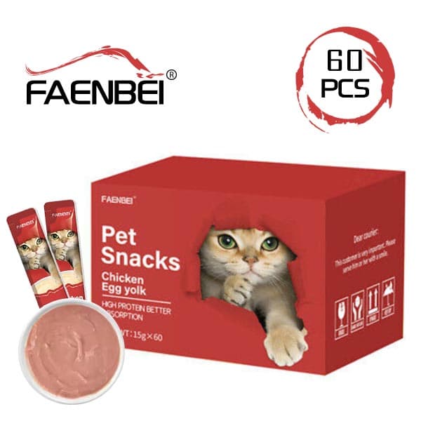 پک 60 عددی بستنی گربه فنبی طعم مرغ و زرده تخم مرغ (گوارش حساس)