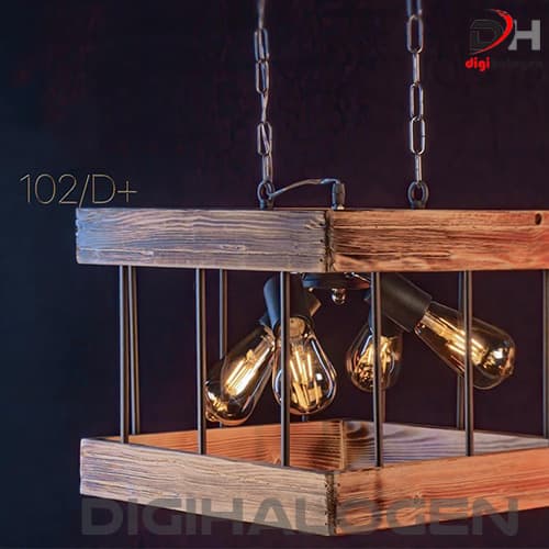 چراغ آویز چوبی مدل 102/D — تصویر ۴