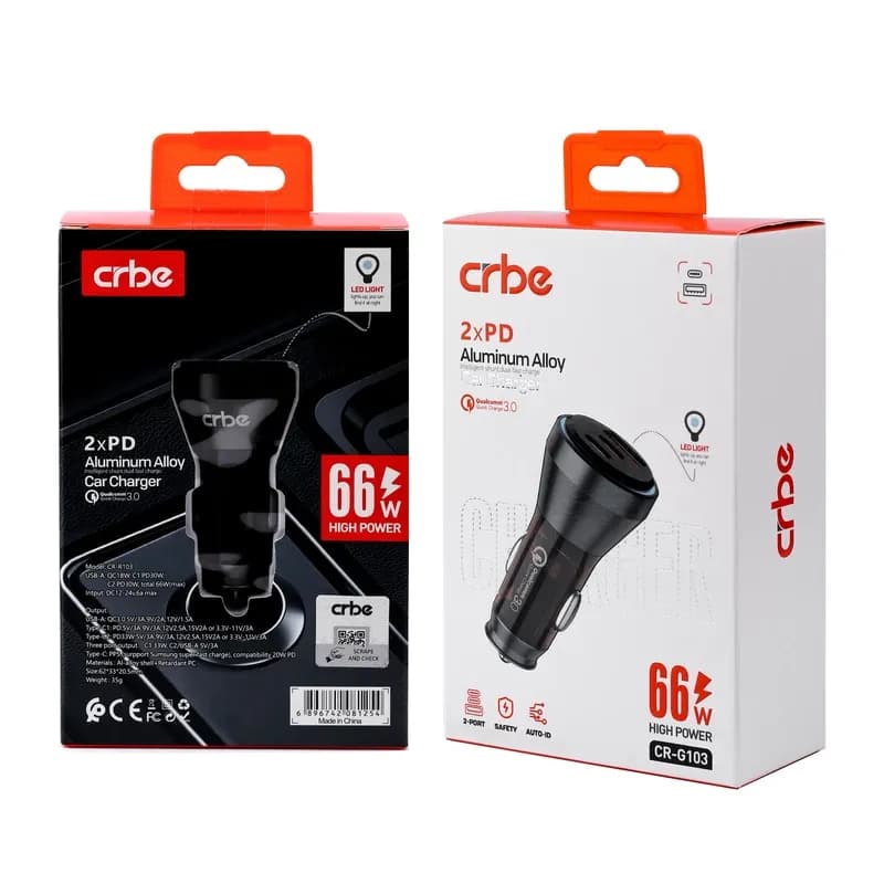 شارژر فندکی 66 وات کربی مدل CR-G103 مشکی گارانتی 12 ماهه تکنوپاز — تصویر ۵