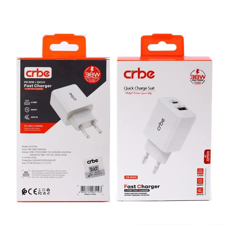 شارژر دیواری 38 وات کربی مدل CR-R104 مشکی گارانتی 12 ماهه تکنوپاز — تصویر ۵