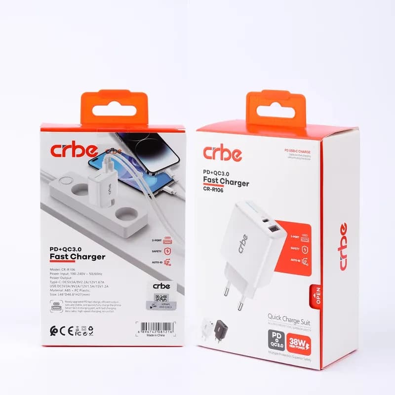 شارژر دیواری 38 وات کربی مدل CR-R106 سفید گارانتی 12 ماهه تکنوپاز — تصویر ۵