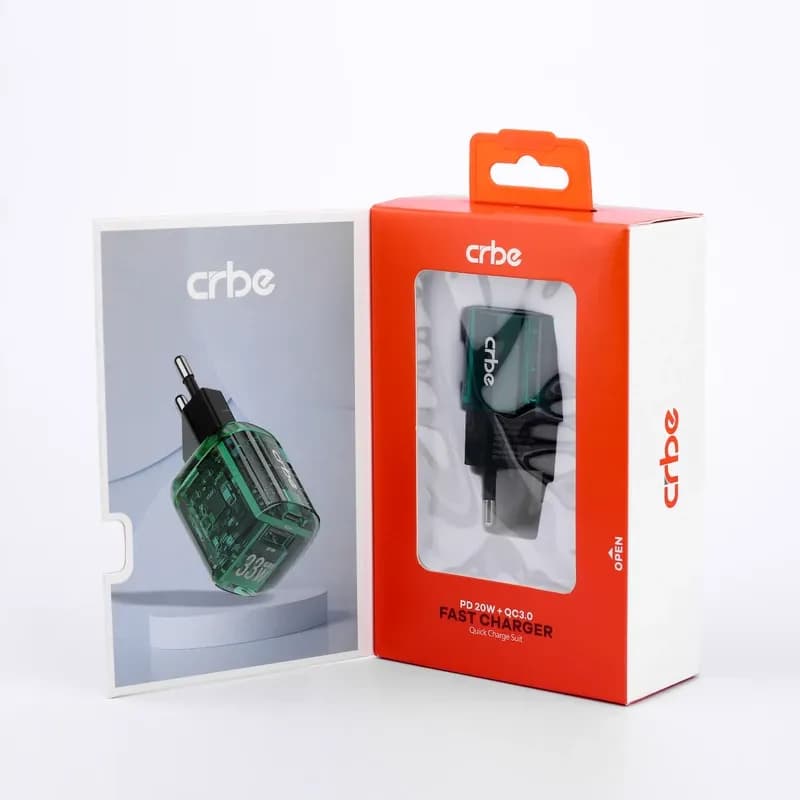 شارژر دیواری 33 وات کربی مدل CR-R102 GaN سبز آبی گارانتی 12 ماهه تکنوپاز — تصویر ۵