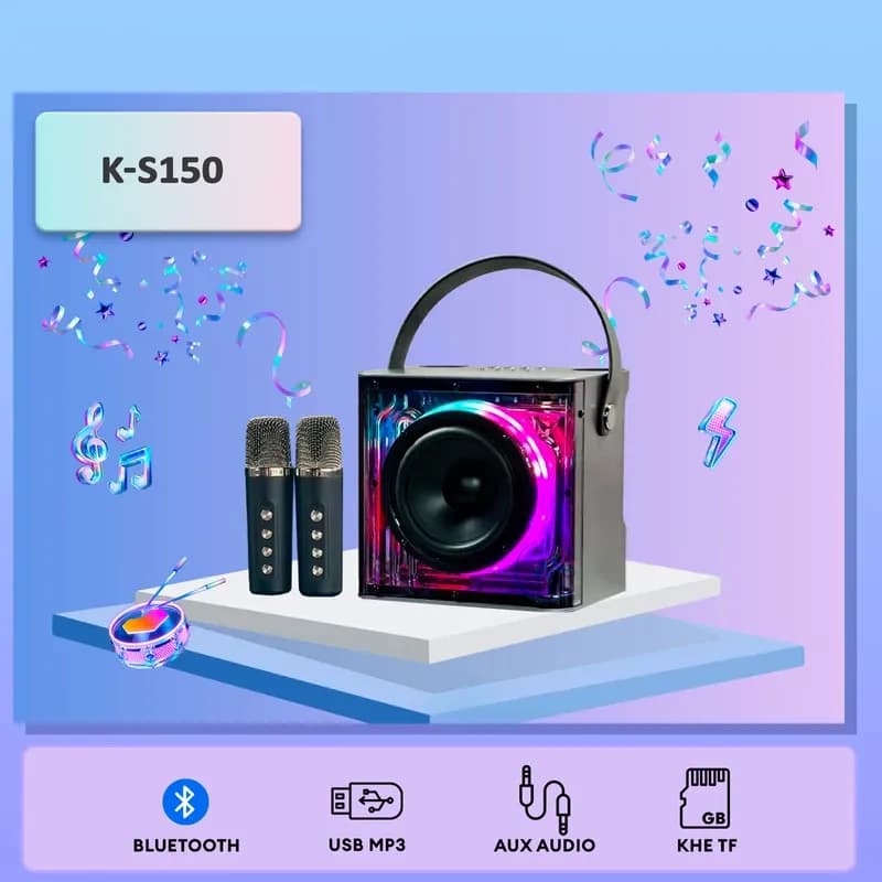 اسپیکر بلوتوثی قابل حمل کلومن مدل KS-150 KARAOKE مشکی گارانتی 12 ماهه تکنوپاز — تصویر ۱۰
