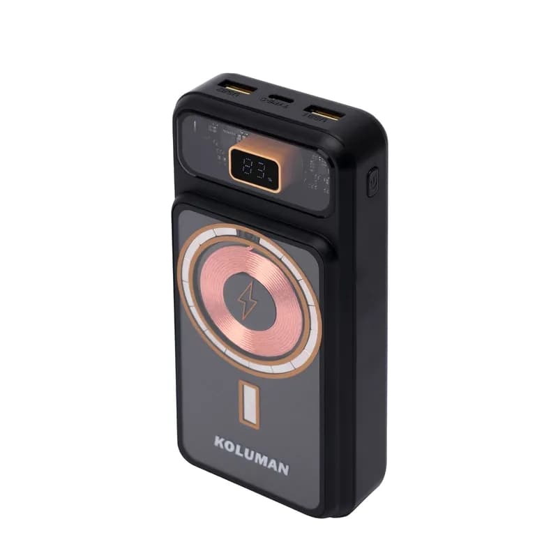 پاوربانک کلومن مدلKP-028 22.5W WIRELESSظرفیت 20000 میلی آمپر ساعت مشکی گارانتی 12 ماهه تکنوپاز — تصویر ۲