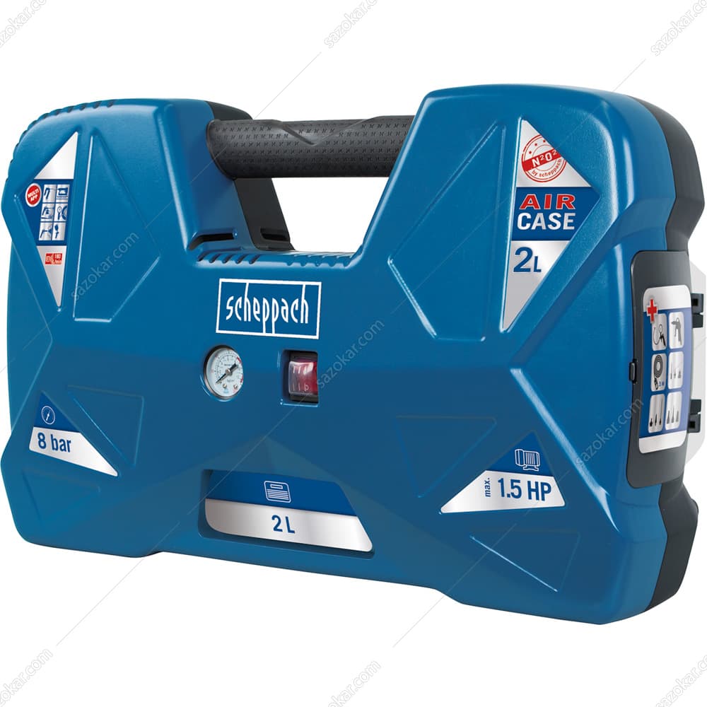 کمپرسور باد 2 لیتری 1100 وات قابل حمل (پرتابل) بدون روغن شپخ مدل 5906118901 - AIR CASE