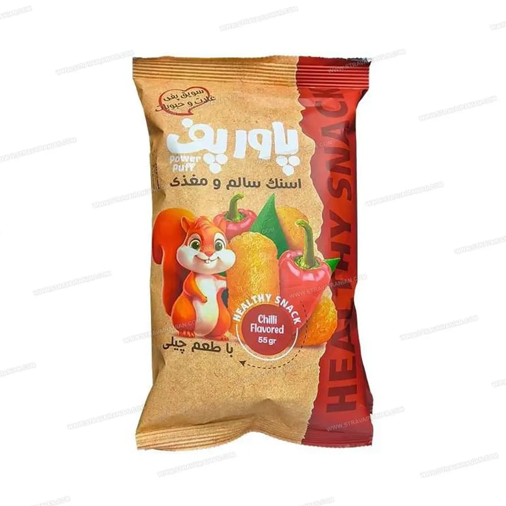 اسنک سالم و مغذی سویق پفی غلات و حبوبات با طعم چیلی با بهترین قیمت + خرید آنلاین