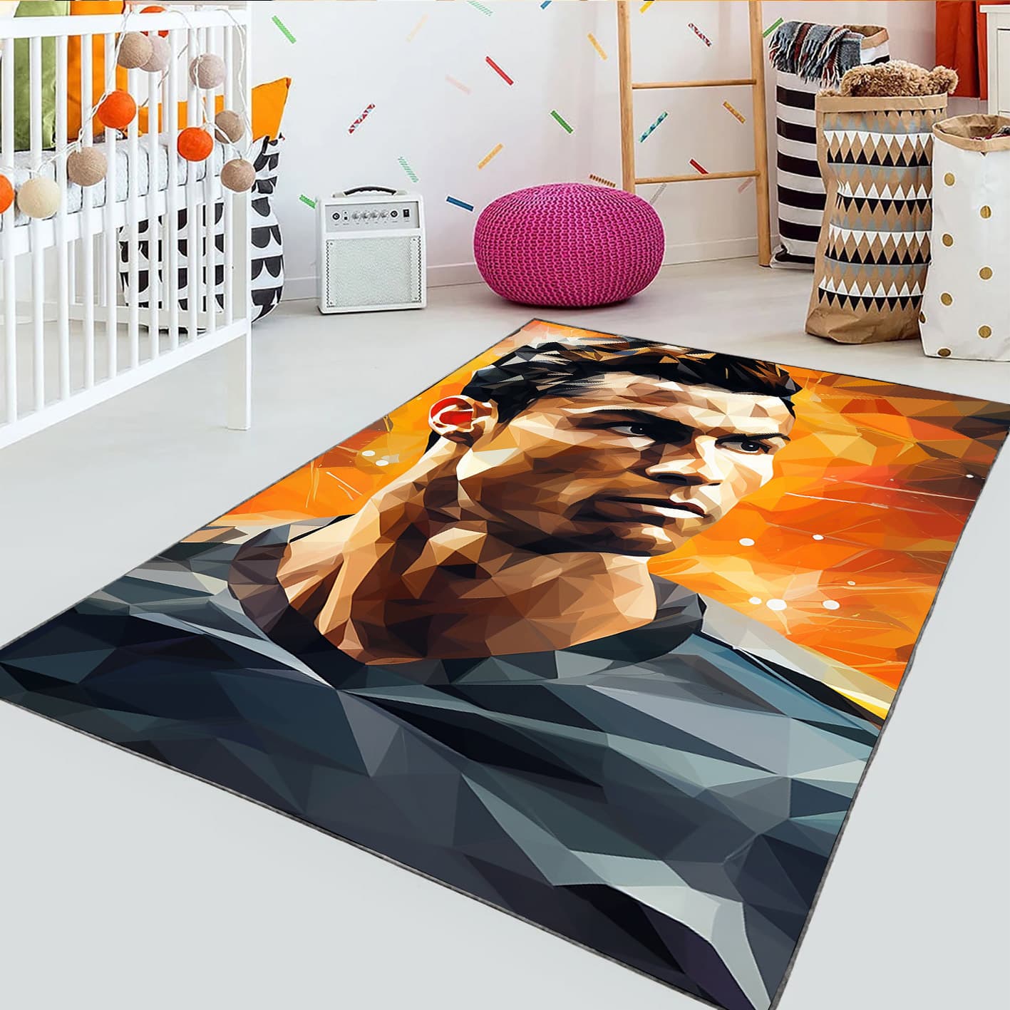 فرش چاپی طرح جدید از چهره رونالدو HQ-1075s
