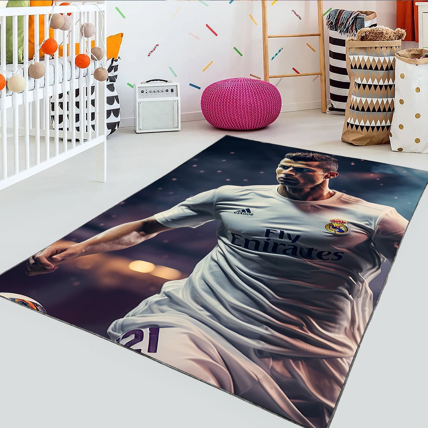 فرشینه چاپی طرح بازیکن با لباس رئال مادرید HQ-1073s