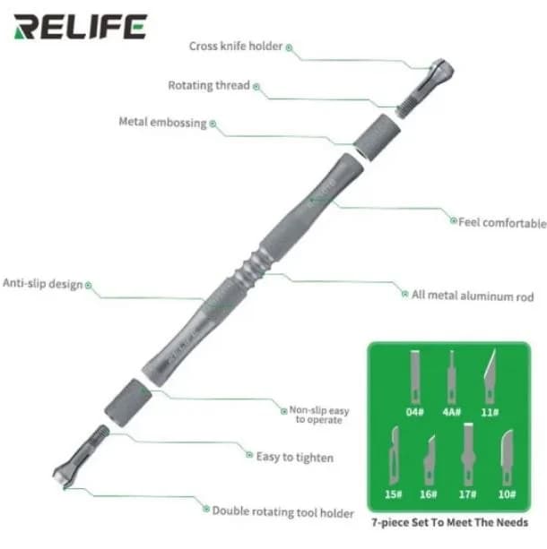 ست کاتر قلمی و تیغ تعویض آیسی RELIFE مدل RL-101B — تصویر ۱۲