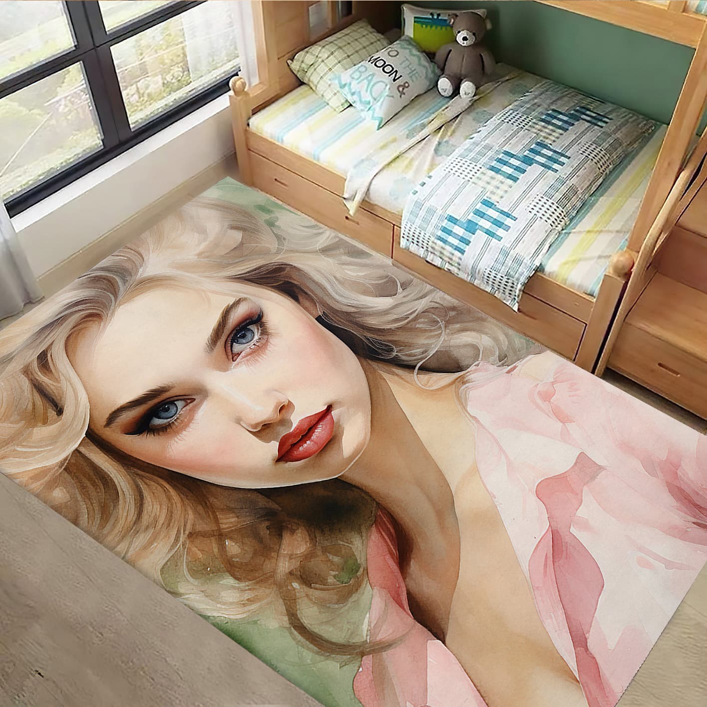 فرشینه چهره طرح نقاشی آبرنگی HQ-1027s — تصویر ۲