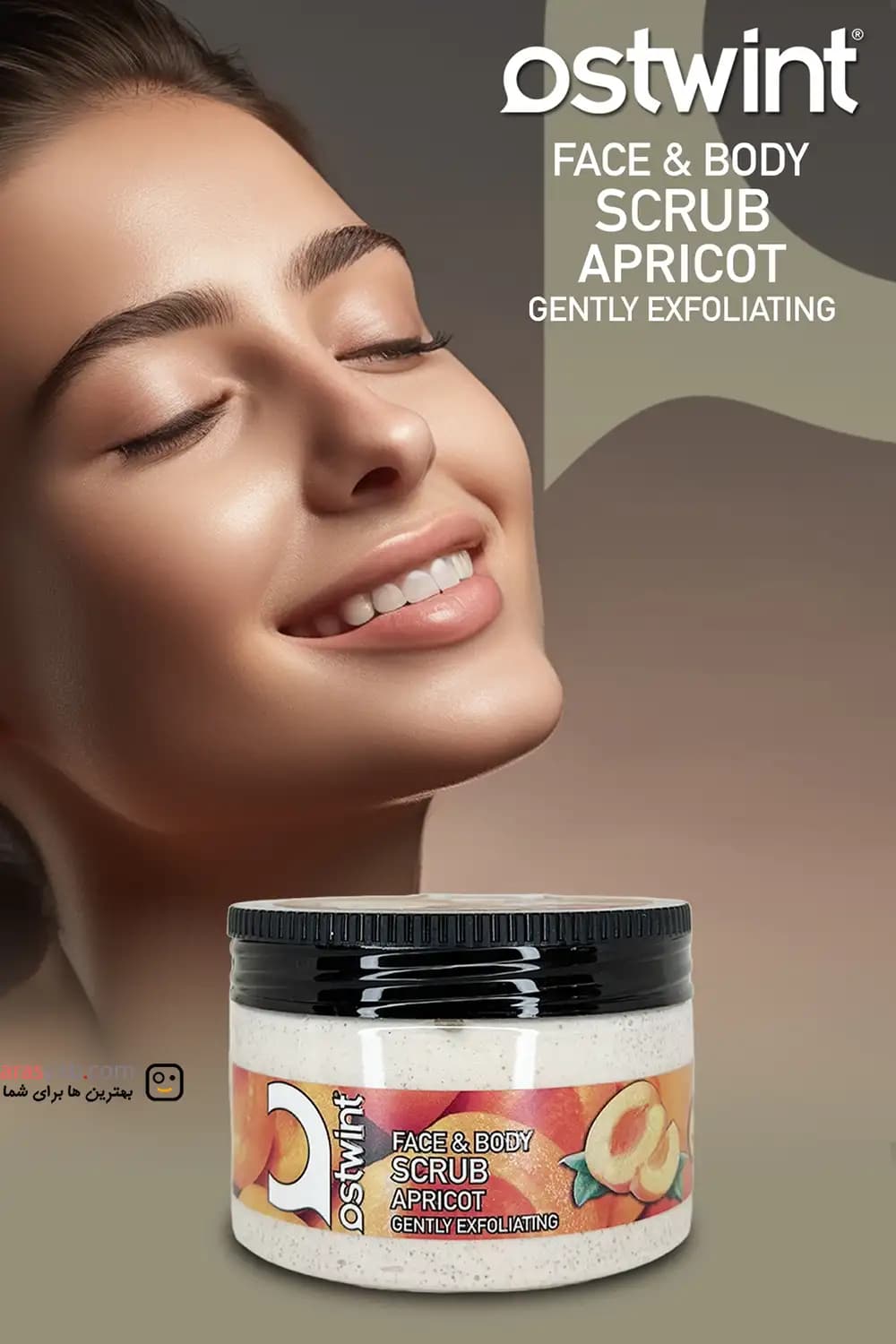 اسکراب استوینت OSTWINT مدل GENTLY EXFOLIATING APRICOD مناسب صورت و بدن حجم 300 میل — تصویر ۶