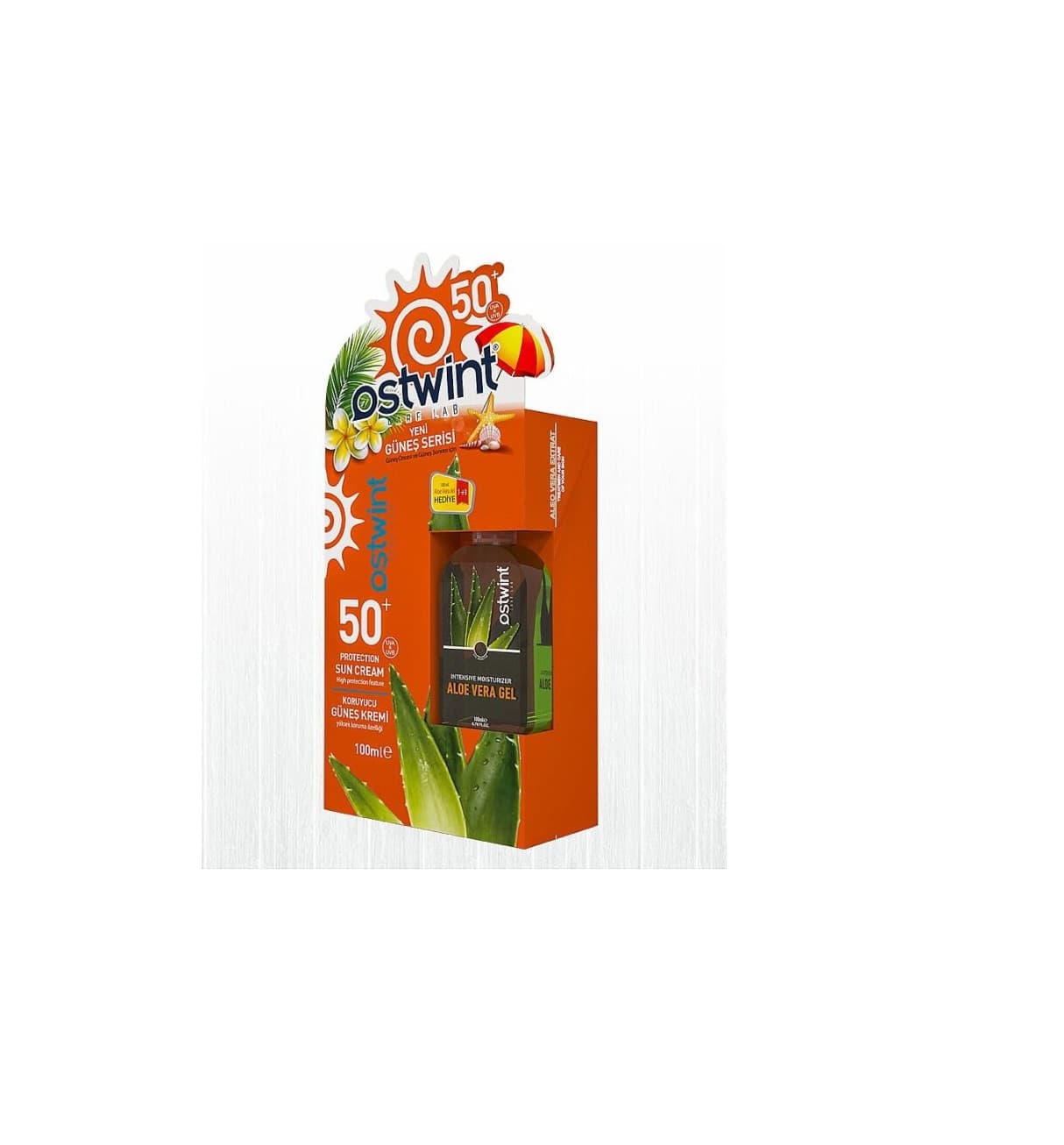 کرم ضدآفتاب استوینت OSTWINT و بهمراه ژل آلوئه ورا با SPF+50 حجم 100 میل