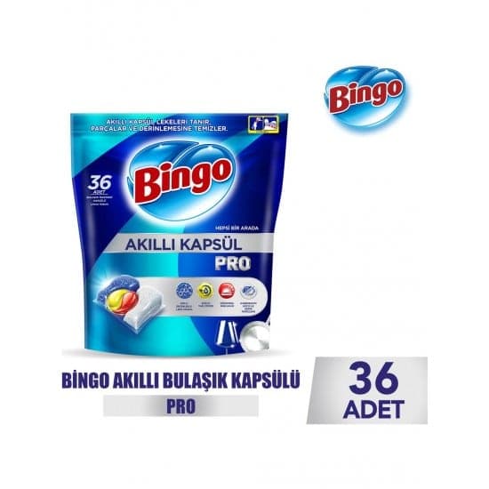 قرص شوینده ماشین ظرفشویی بینگو تعداد36 عددی مدل پرو Bingo Smart Capsule Pro