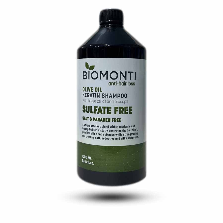 شامپو روغن زیتون بیومنتی Biomonti ضد ریزش و بدون سولفات 1000 میل — تصویر ۲