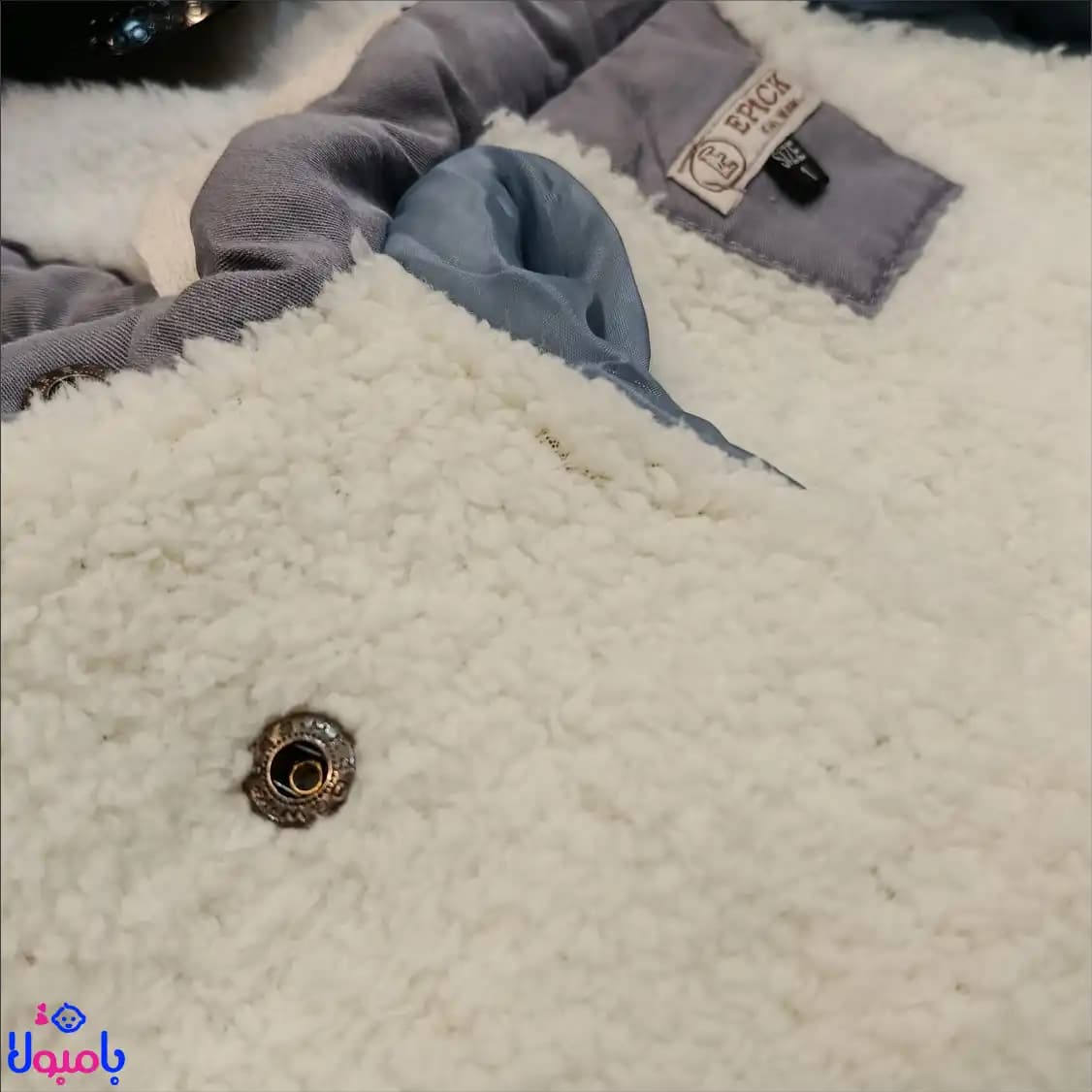 کاپشن کتان طوسی برند ایپک — تصویر ۶