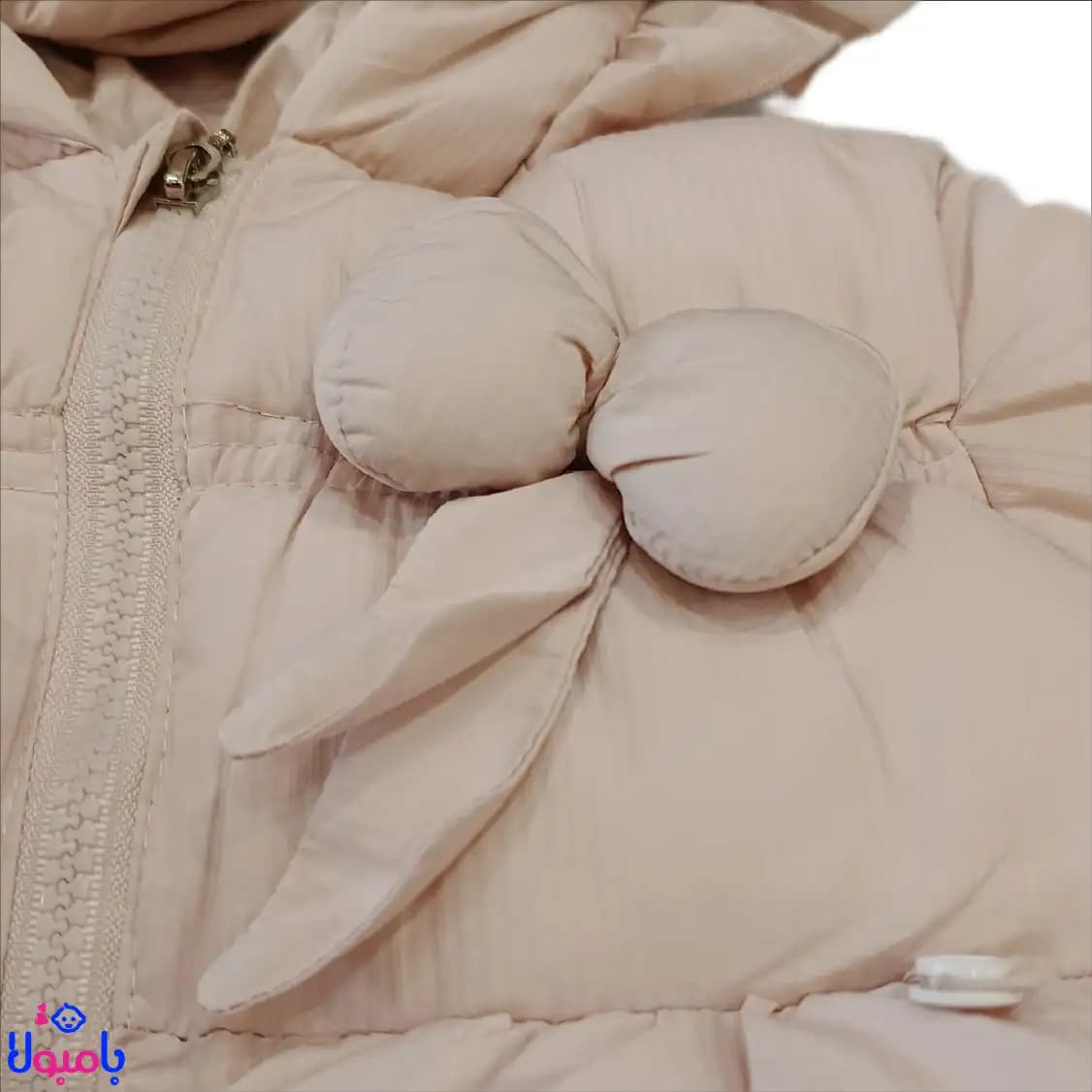 کاپشن دخترانه دستکش دار صورتی مناسب 3تا5 سال — تصویر ۸