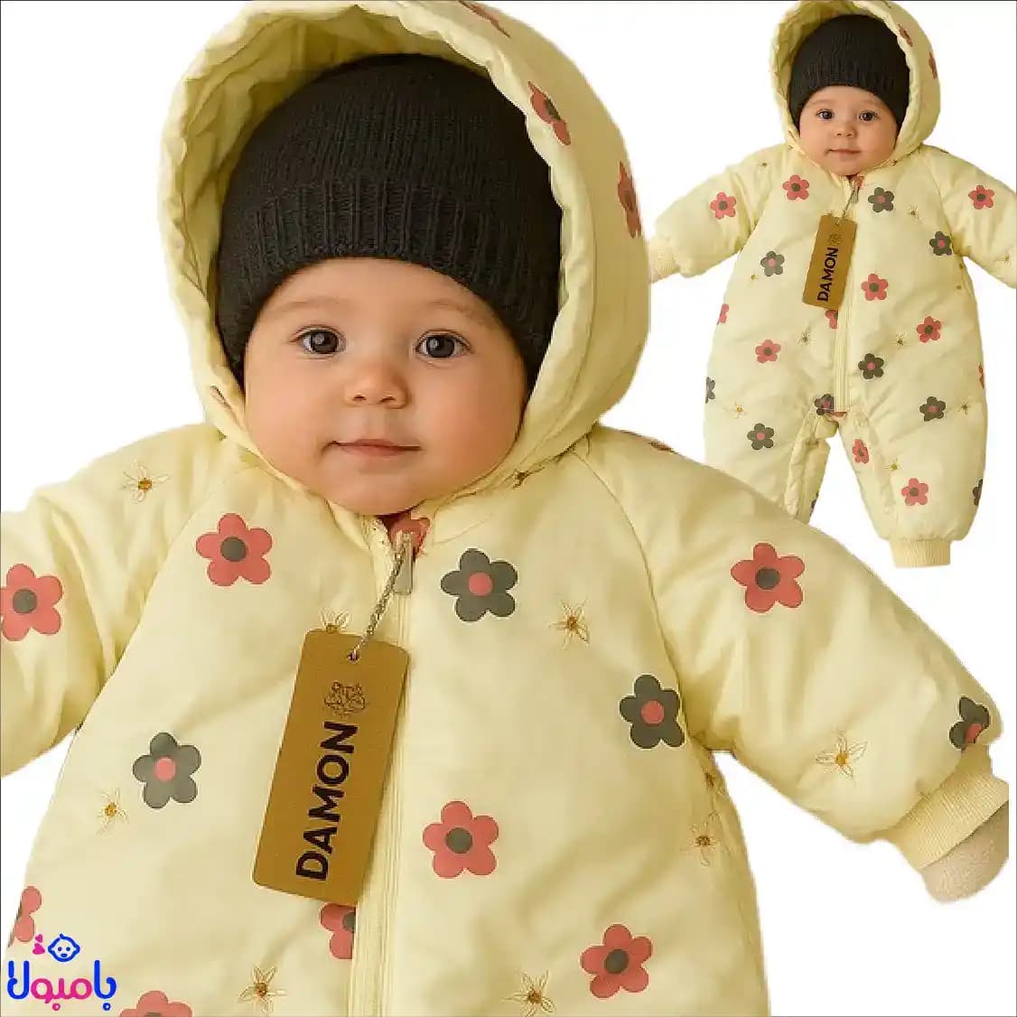 کاپشن سرهمی دخترانه HQSD گل گلی