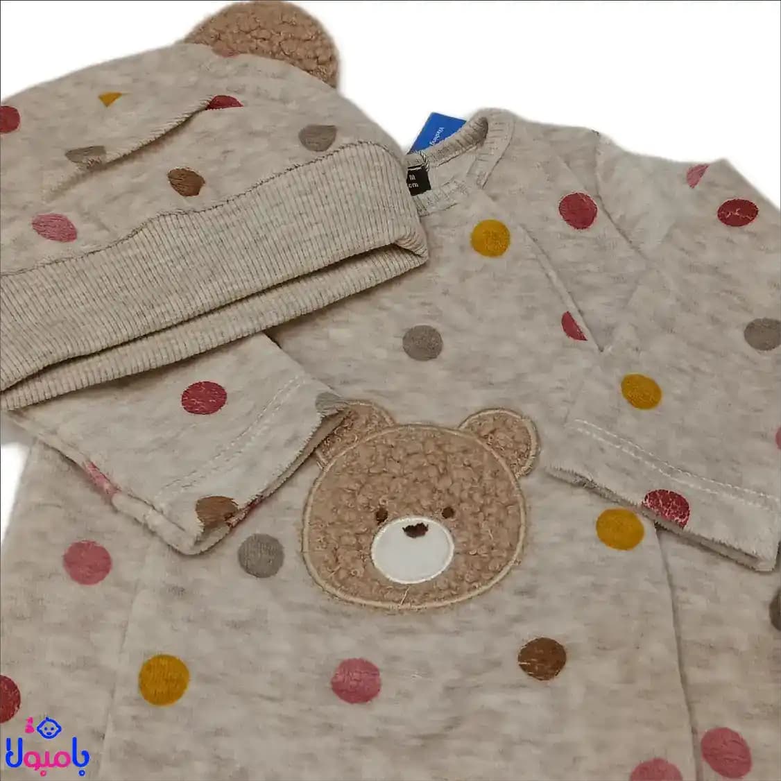 سرهمی مخمل دخترانه با کلاه طرح کوکی — تصویر ۶