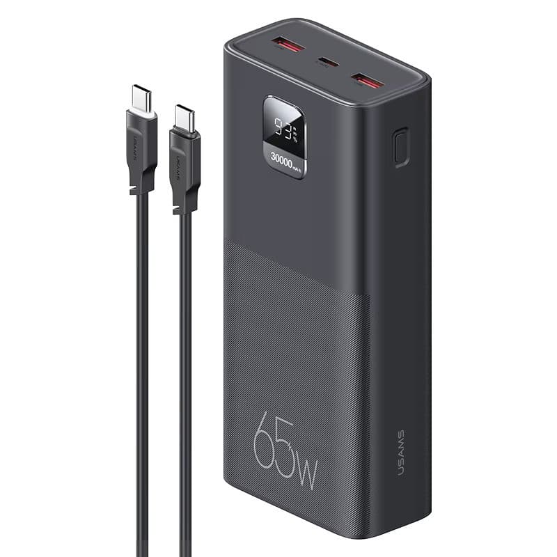 پاوربانک یوسمز مدل USAMS-AT SJ567 ظرفیت 30000 میلی آمپرساعت به همراه کابل تبدیل Usb C — تصویر ۲
