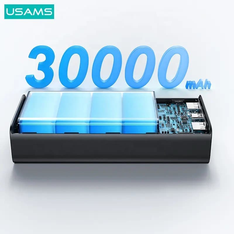 پاوربانک یوسمز مدل USAMS-AT SJ567 ظرفیت 30000 میلی آمپرساعت به همراه کابل تبدیل Usb C — تصویر ۴