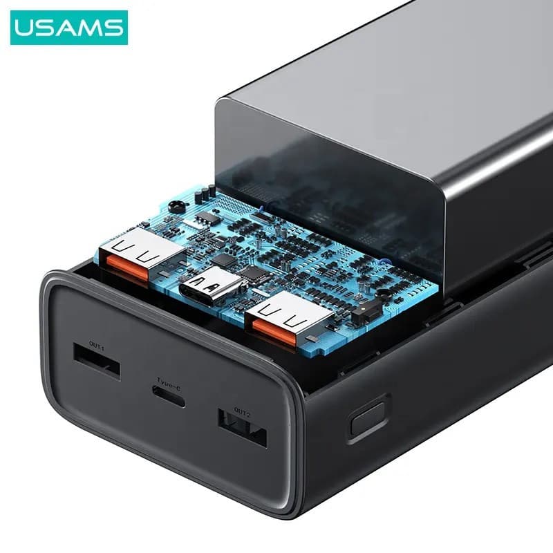 پاوربانک یوسمز مدل USAMS-AT SJ567 ظرفیت 30000 میلی آمپرساعت به همراه کابل تبدیل Usb C — تصویر ۵
