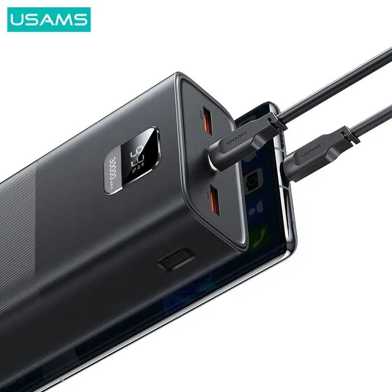 پاوربانک یوسمز مدل USAMS-AT SJ567 ظرفیت 30000 میلی آمپرساعت به همراه کابل تبدیل Usb C — تصویر ۷
