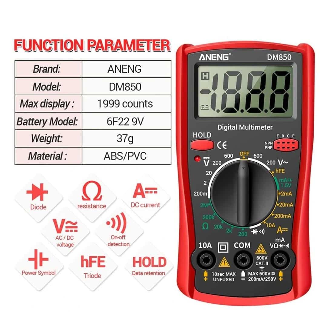 مولتی متر دیجیتالی ANENG مدل DM850 — تصویر ۵