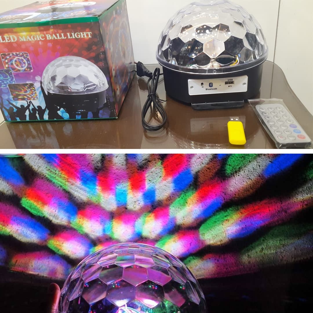 اسپیکر رقص نور بلوتوثی مدل Crystal Magic DJ LED — تصویر ۸