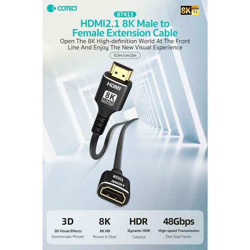کابل افزایش طول HDMI کوتتسی مدل 87413 طول 1.0متر — تصویر ۱۲