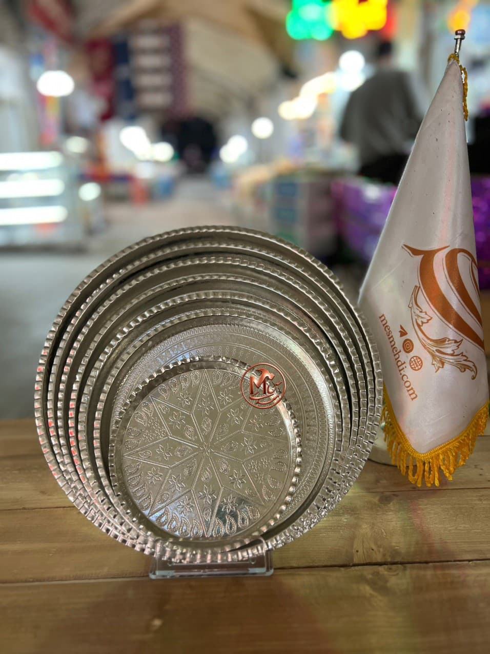 سینی مسی سفید طرحدار — تصویر ۵