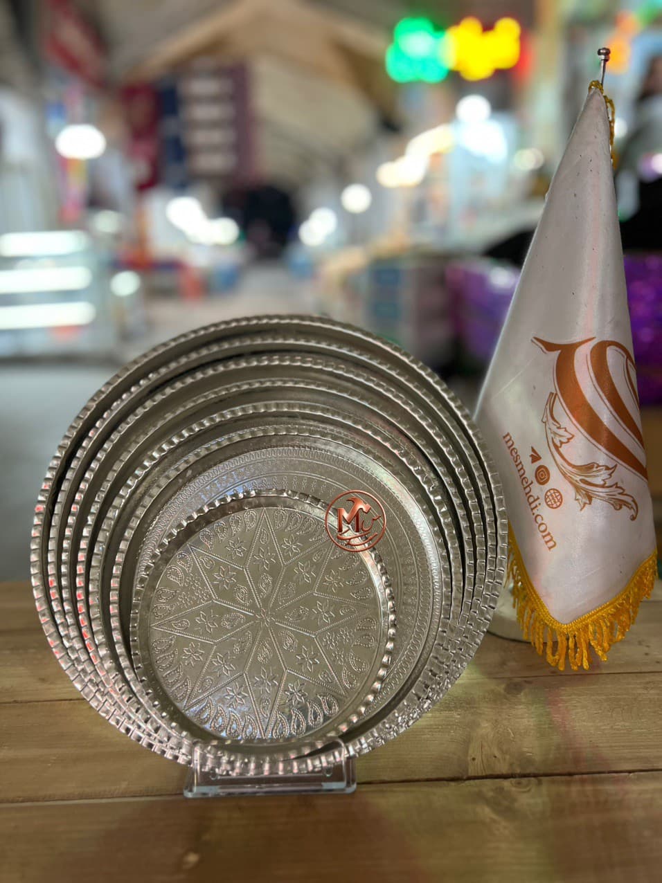 سینی مسی سفید طرحدار — تصویر ۶