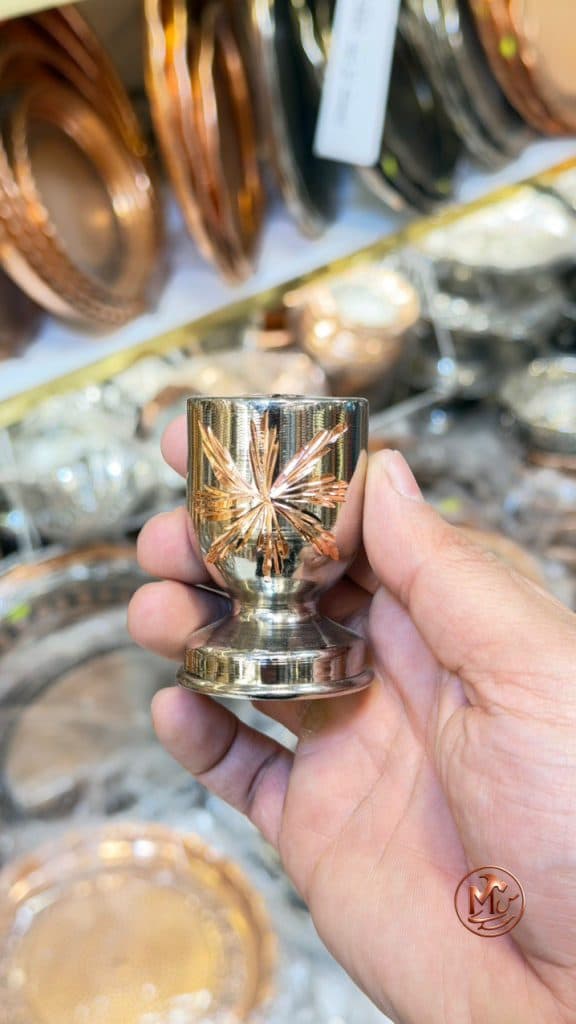 نمکدان مسی الماس تراشی سرتخت