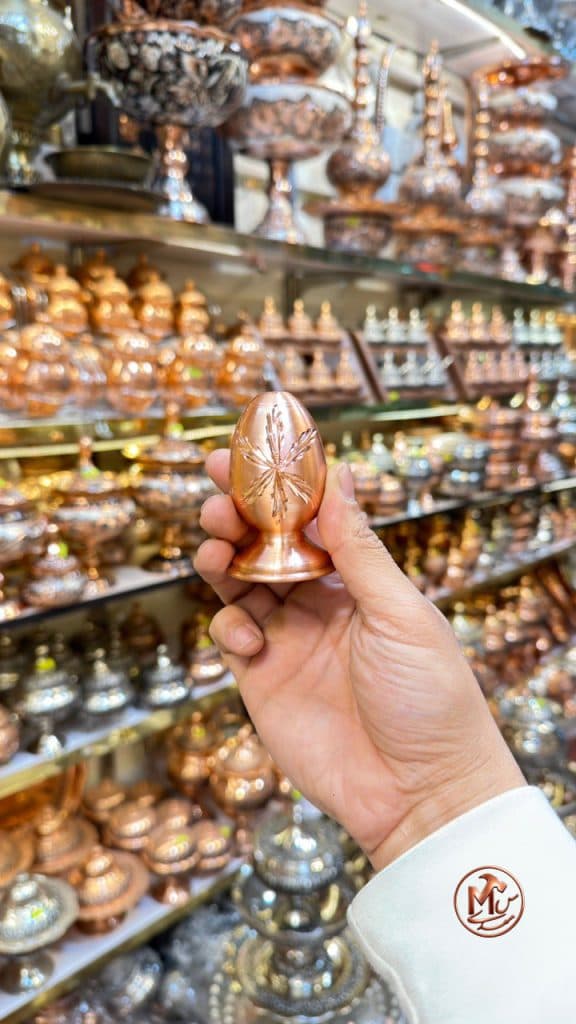 نمکدان مسی تخم مرغی تراش