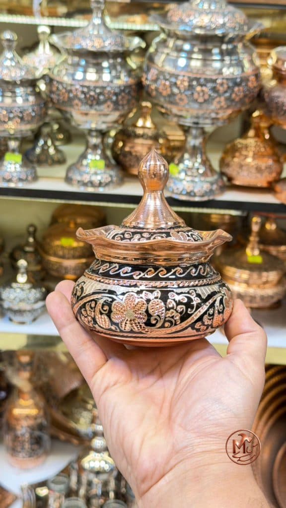 قندان مسی نقره کوبی — تصویر ۴